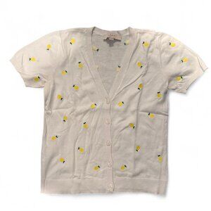 LOFT lemon print cardigan